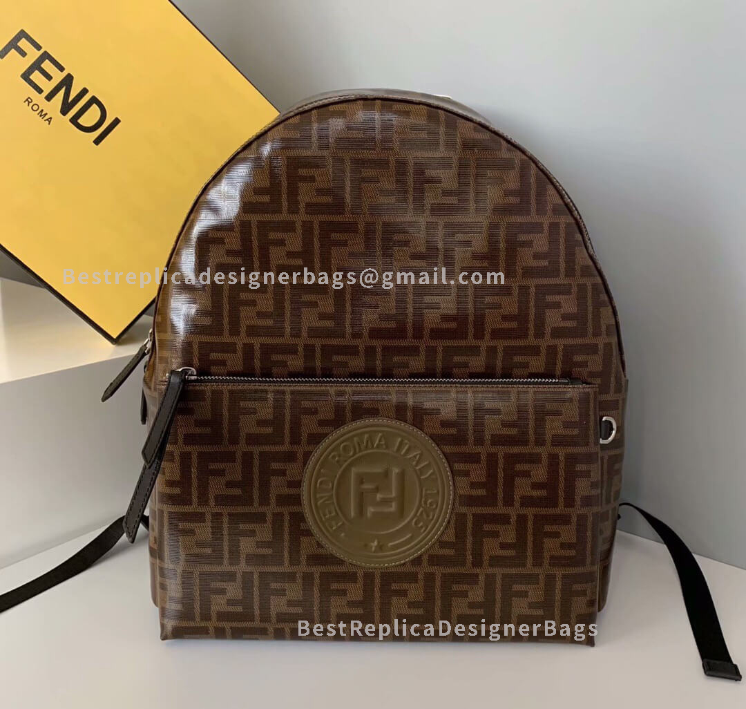 Fendi Brown Leather Backpack 2363